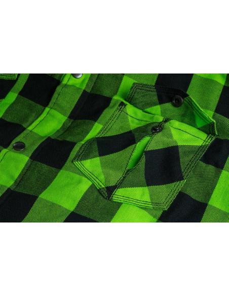 Acquista Camicia da Motociclista Alta Visibilità Verde Lime Certificata AA con Kevlar | Iguana Custom