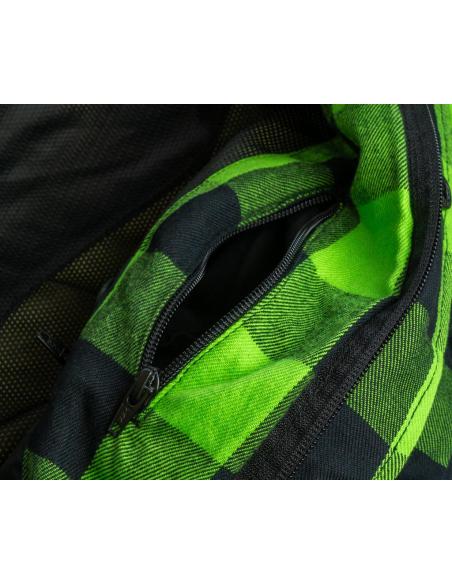 Acquista Camicia da Motociclista Alta Visibilità Verde Lime Certificata AA con Kevlar | Iguana Custom