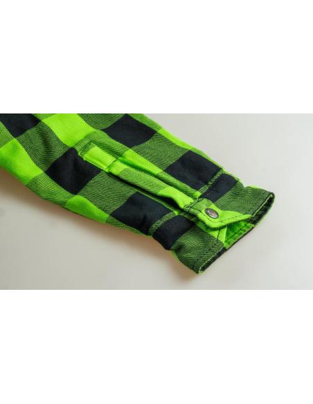 Acquista Camicia da Motociclista Alta Visibilità Verde Lime Certificata AA con Kevlar | Iguana Custom
