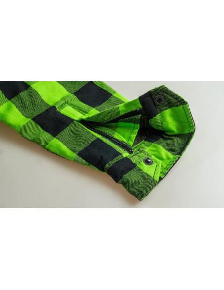 Acquista Camicia da Motociclista Alta Visibilità Verde Lime Certificata AA con Kevlar | Iguana Custom