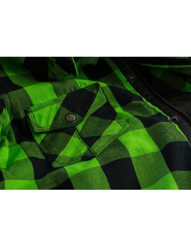 Chemise de Moto Haute Visibilité Vert Citron Certifiée AA avec Renforts en Kevlar | Iguana Custom