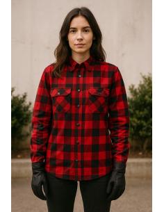 Acquista Camicia da Motociclista Femminile Rossa Certificata AA con Kevlar | Iguana Custom