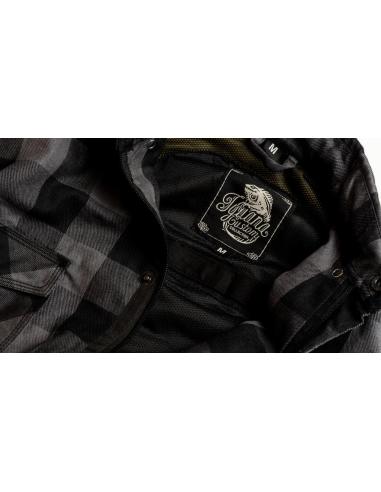 AA-Certified Grey Lumberjack Motorcycle Shirt with Kevlar Reinforcements | Iguana Custom