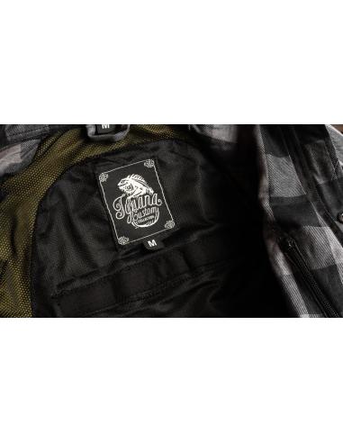 AA-Certified Grey Lumberjack Motorcycle Shirt with Kevlar Reinforcements | Iguana Custom