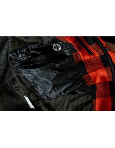 Chemise de Moto Femme Style Bûcheron Orange Certifiée AA avec Renforts en Kevlar | Iguana Custom