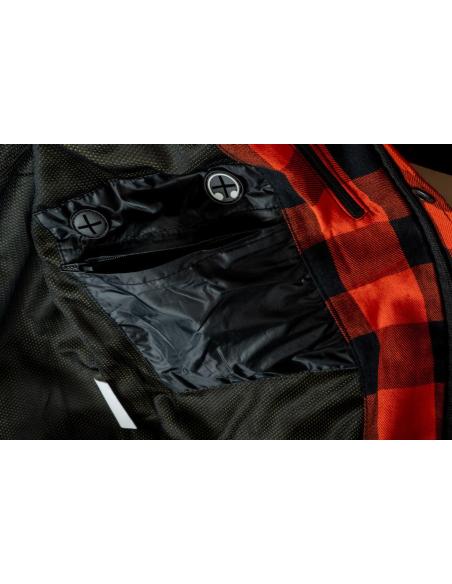 Acquista Camicia da Boscaiolo Femminile Arancione per Moto Certificata AA con Kevlar | Iguana Custom