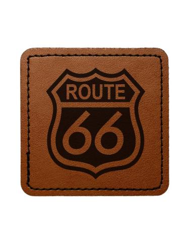 Patch Quadrado Personalizável em Couro Sintético Castanho Vintage 65x65 mm | Iguana Custom