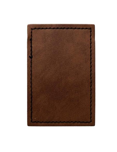Customizable Rectangular Patch in Vintage Brown Synthetic Leather 50x75 mm | Iguana Custom