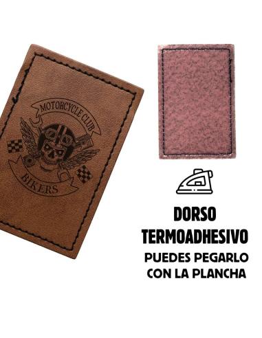 Comprar Parche Cuadrado Personalizable en Símil Piel Marrón 65x65 mm | Iguana Custom