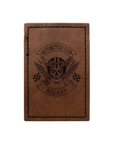 Customizable Rectangular Patch in Vintage Brown Synthetic Leather 50x75 mm | Iguana Custom