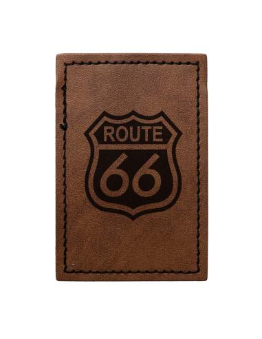Patch Retangular Personalizável em Couro Sintético Castanho Vintage 50x75 mm | Iguana Custom