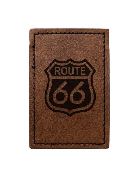 Customizable Rectangular Patch in Vintage Brown Synthetic Leather 50x75 mm | Iguana Custom