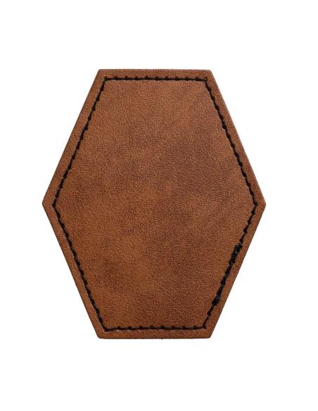 Comprar Parche Rectangular Personalizable en Símil Piel Marrón Vintage 50x75 mm | Iguana Custom