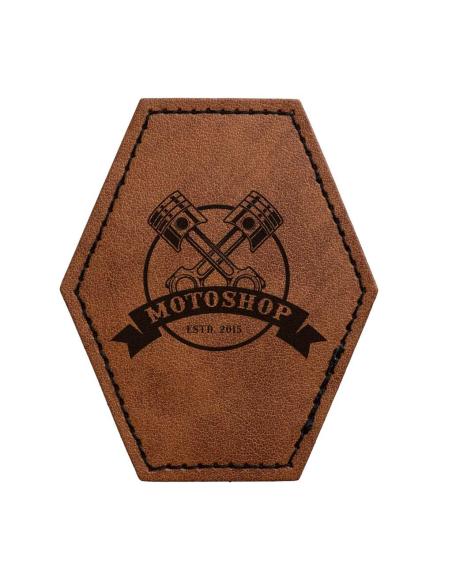 Comprar Parche Rectangular Personalizable en Símil Piel Marrón Vintage 50x75 mm | Iguana Custom