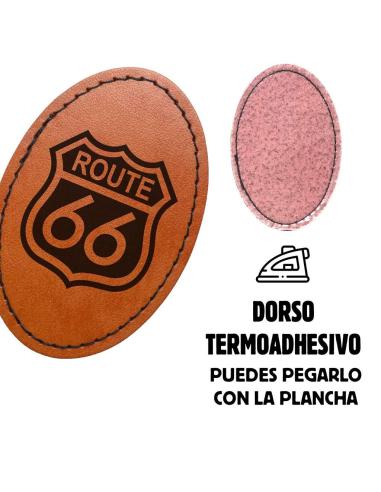Customizable Oval Patch in Vintage Brown Synthetic Leather 50x75 mm | Iguana Custom