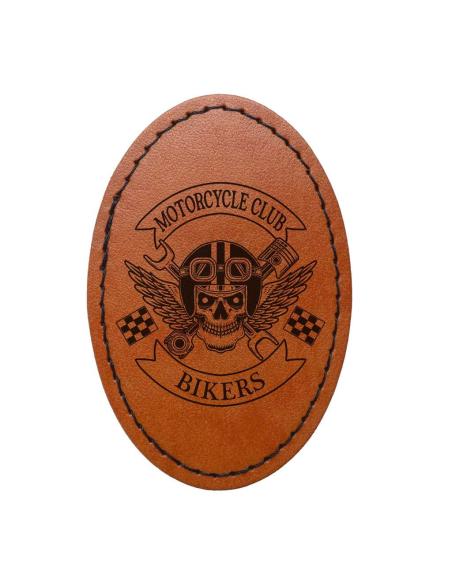 Comprar Parche Ovalado Personalizable en Símil Piel Marrón Vintage 50x75 mm | Iguana Custom