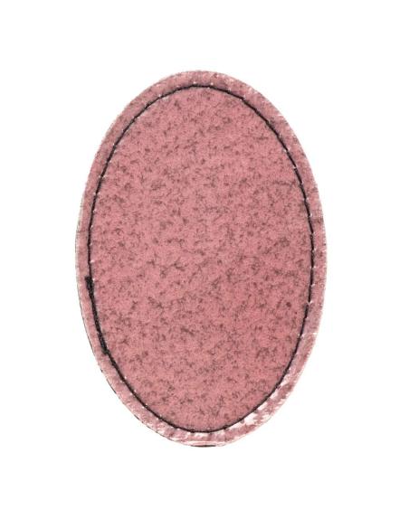 Patch Oval Personalizável em Couro Sintético Castanho Vintage 50x75 mm | Iguana Custom
