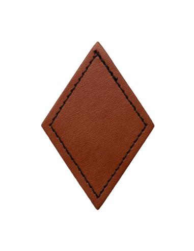 Patch Losange Personnalisable en Simili Cuir Marron Vintage 50x75 mm | Iguana Custom