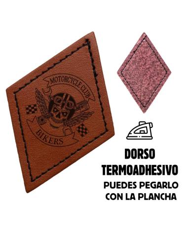 Patch Losange Personnalisable en Simili Cuir Marron Vintage 50x75 mm | Iguana Custom