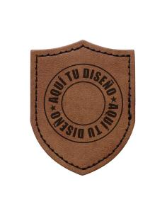Patch Écusson Personnalisable en Simili Cuir Marron Vintage avec Dos Thermo-Adhésif | Iguana Custom