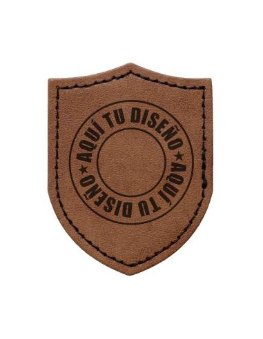 Patch Écusson Personnalisable en Simili Cuir Marron Vintage avec Dos Thermo-Adhésif | Iguana Custom