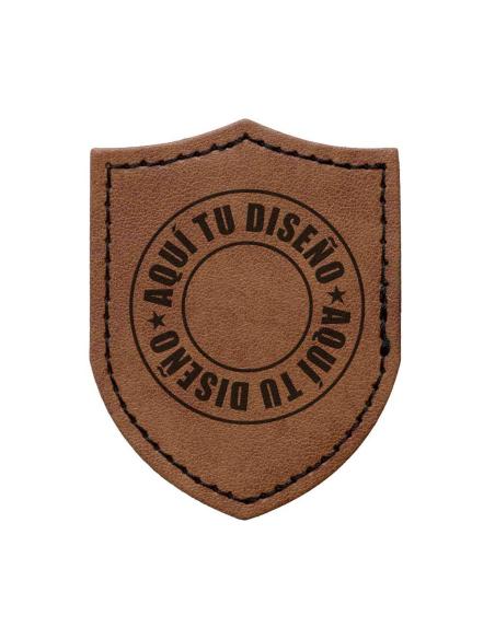 Patch Écusson Personnalisable en Simili Cuir Marron Vintage avec Dos Thermo-Adhésif | Iguana Custom