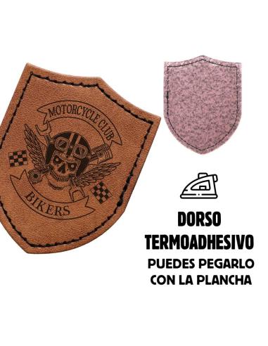 Comprar Parche Escudo Personalizable en Símil Piel Marrón Vintage con Dorso Termoadhesivo | Iguana Custom