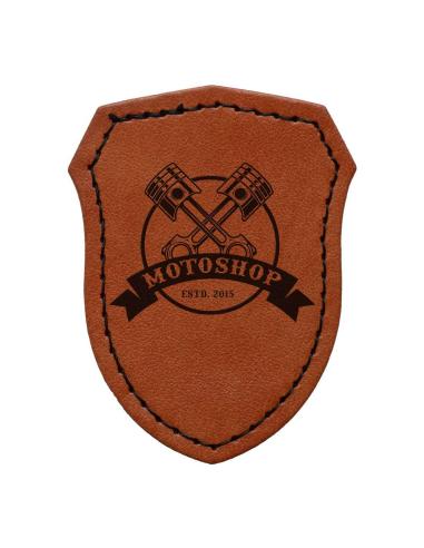 Patch Écusson Personnalisable en Simili Cuir Marron avec Dos Thermo-Adhésif | Iguana Custom