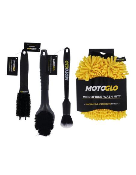 Kit Motoglo Detalhamento Moto com Escovas e Luva Microfibra | Iguana Custom