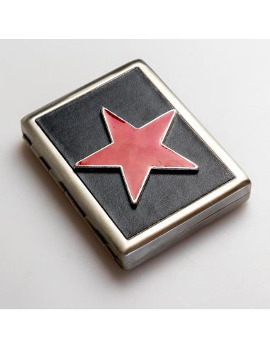 Chrome Cigarette Case with Red Star | Iguana Custom