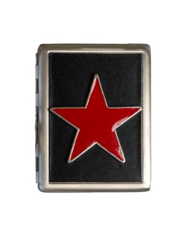 Comprar Pitillera metálica cromada con estrella roja | Iguana Custom