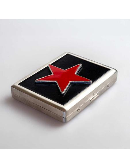 Comprar Pitillera metálica cromada con estrella roja | Iguana Custom