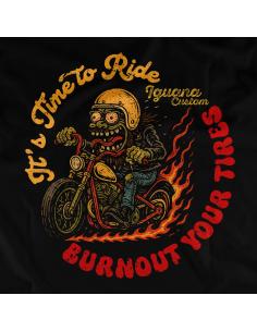 T-SHIRT IT'S TIME TO RIDE - BURNOUT YOUR TIRES PARA HOMEM 2