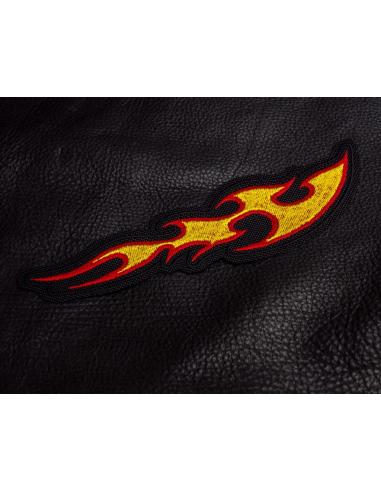 Curved Flame Patch – Iron-On | Iguana Custom