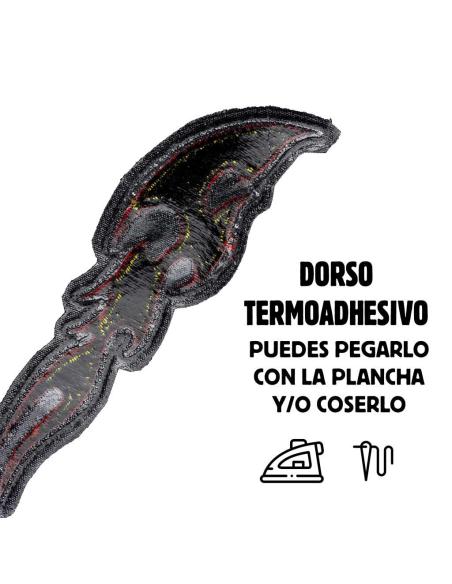 Parche Bordado de Llamas Curvadas Termoadhesivo | Iguana Custom