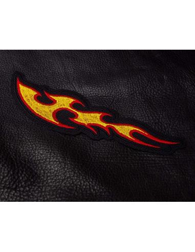 Inverted Curved Flame Patch – Iron-On | Iguana Custom