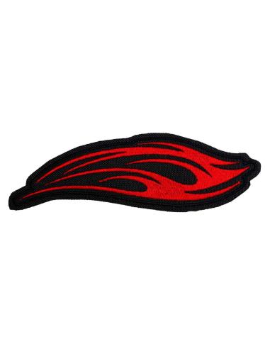 Curved Red Flame Patch – Iron-On | Iguana Custom