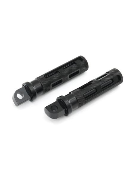 REPOSE-PIEDS KNURLED BLACK POUR HARLEY-DAVIDSON – ALUMINIUM CNC MOLETA UNIVERSAL