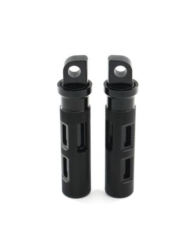REPOSE-PIEDS KNURLED BLACK POUR HARLEY-DAVIDSON – ALUMINIUM CNC MOLETA UNIVERSAL