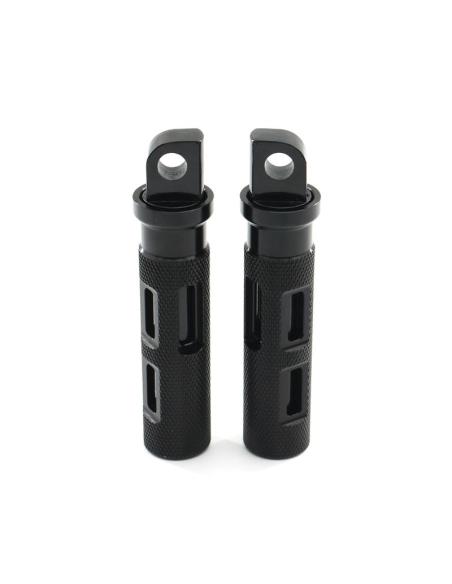 REPOSE-PIEDS KNURLED BLACK POUR HARLEY-DAVIDSON – ALUMINIUM CNC MOLETA UNIVERSAL