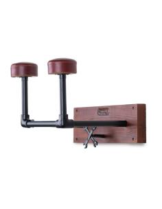 SOPORTE DE PARED DE MADERA PARA DOS CASCOS Y CHAQUETA