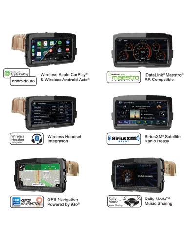 Radio Soundstream V2 para Harley Touring/Trike 14+ con CarPlay y Android Auto Inalámbricos