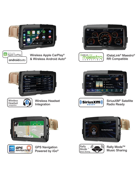 Radio Soundstream V2 para Harley Touring/Trike 14+ con CarPlay y Android Auto Inalámbricos