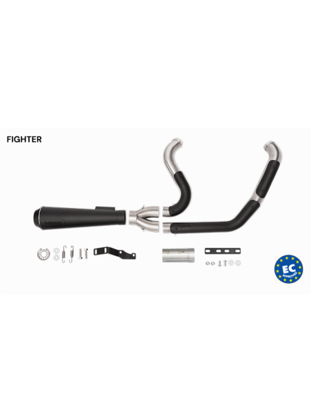 Escape 2 em 1 Black Duck Fighter Harley Touring (2017+) | Homologado CE