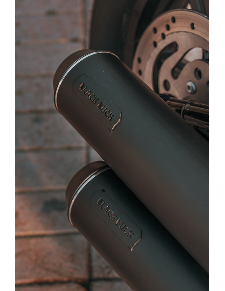 Black Duck Bombardier Exhaust Pipes for Harley Softail (2018+) | CE Approved