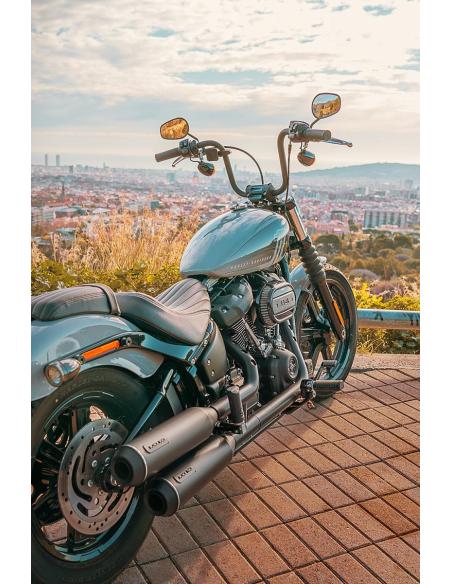 Black Duck Bombardier Chrome Exhaust Tips for Harley Softail (2018+) | CE Approved