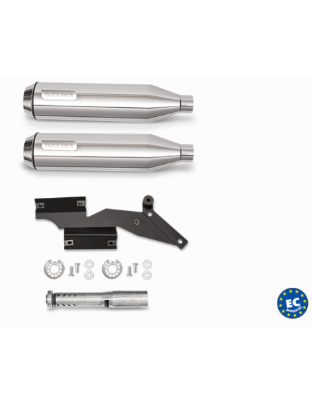 Black Duck Bombardier Chrome Exhaust Tips for Harley Softail (2018+) | CE Approved