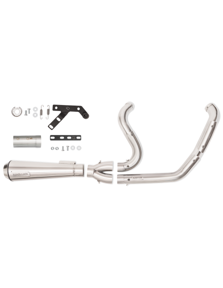 Black Duck Fighter Exhaust Polished Harley Softail 2018+ | Mirror Finish CE