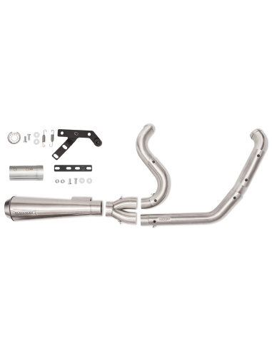 Black Duck Fighter RAW Exhaust for Harley Softail 2018+ | Brushed Finish CE