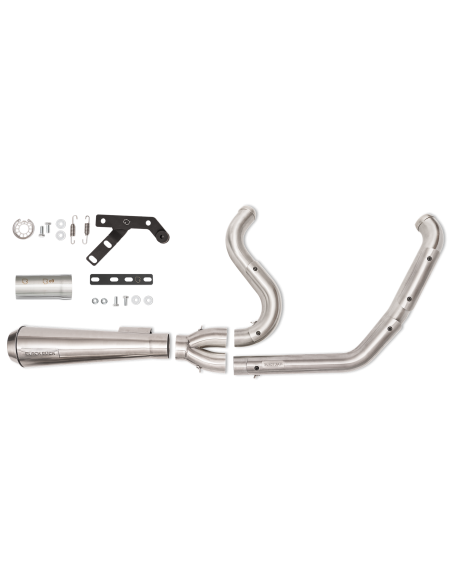 Black Duck Fighter RAW Exhaust for Harley Softail 2018+ | Brushed Finish CE